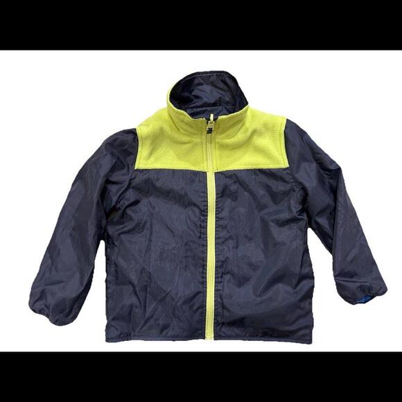 OSHKOSH B'GOSH Boys Blue "REVERSIBLE" Fleece Windbreaker Jacket 4T MSRP $48.00 - Picture 2 of 4
